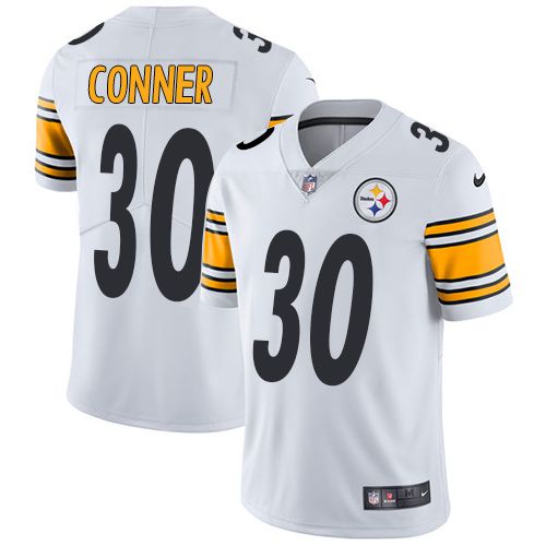 Men Pittsburgh Steelers 30 James Conner Nike White Vapor Limited NFL Jersey